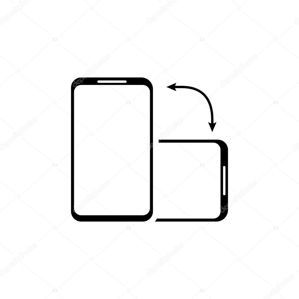 Screen rotation for mobile app design. Isolated vector icon flat