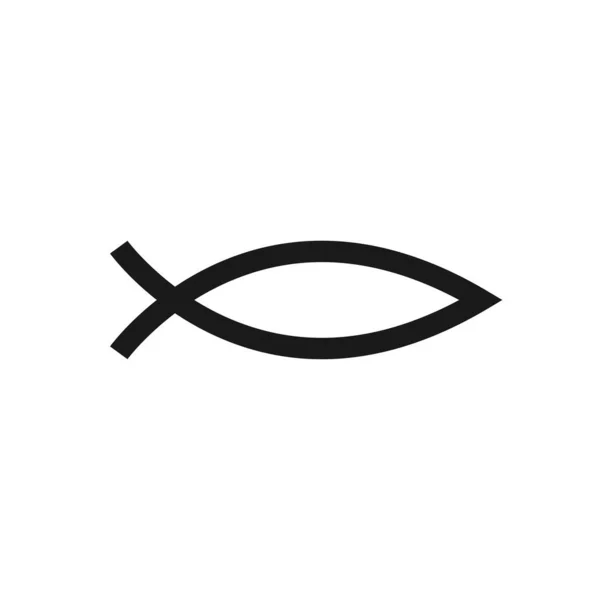 Křesťanství Symbol Ryby Izolované Vektorové Osnovy Ikona Flad Ikonu — Stockový vektor
