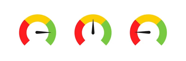 Speedometer Set Icon Color Chart Vector Illustration Flat Design — Stock Vector