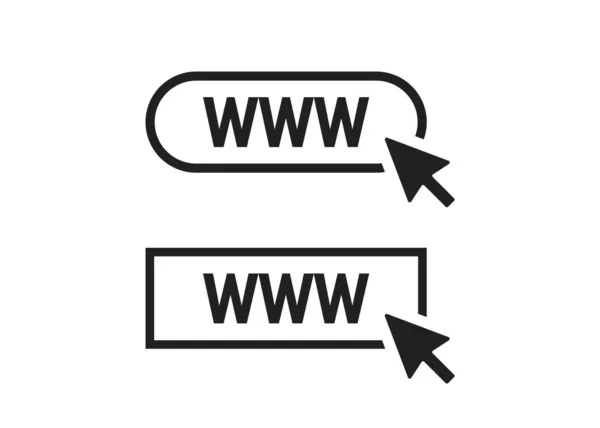 Www Web Izolované Ikony Stránky Pro Design Voskových Stránek Vektorová — Stockový vektor