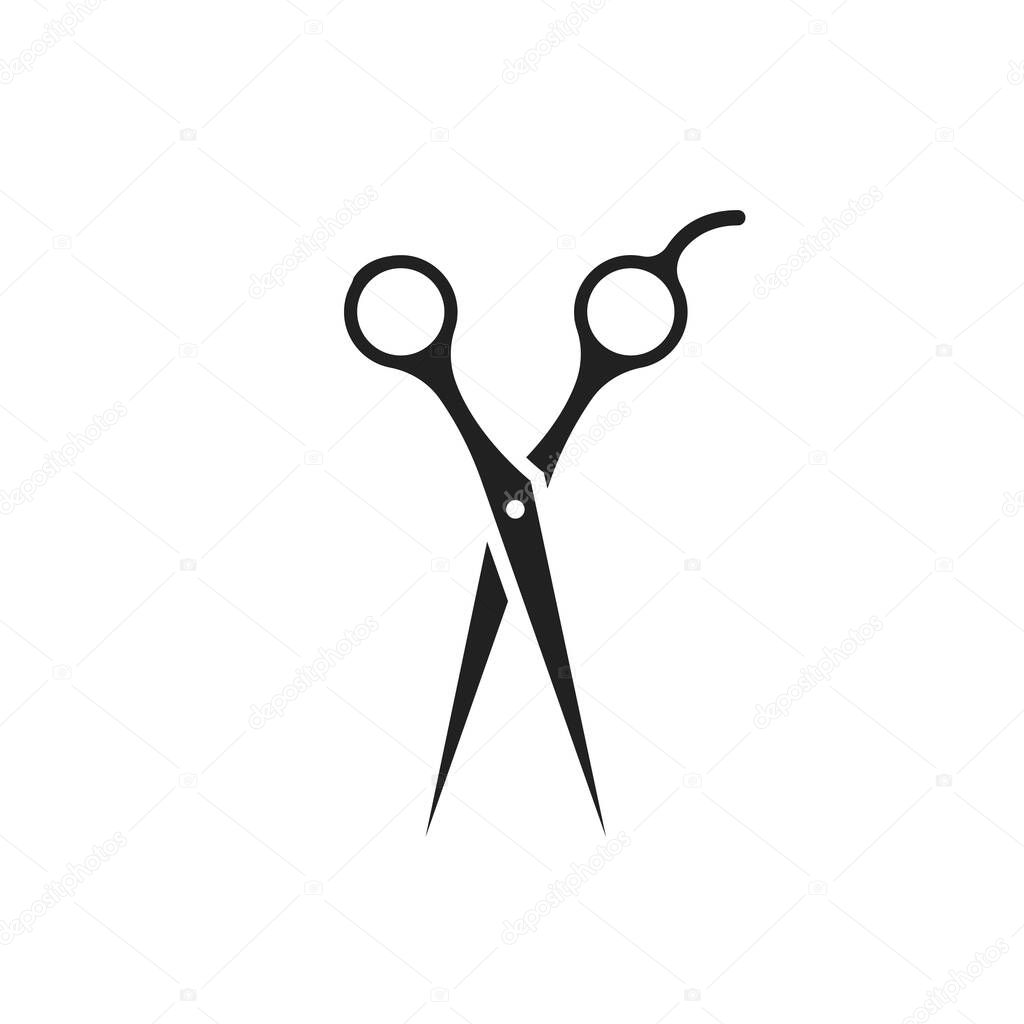 Scissors icon in flat, barber concept. Vector graphic illustration.