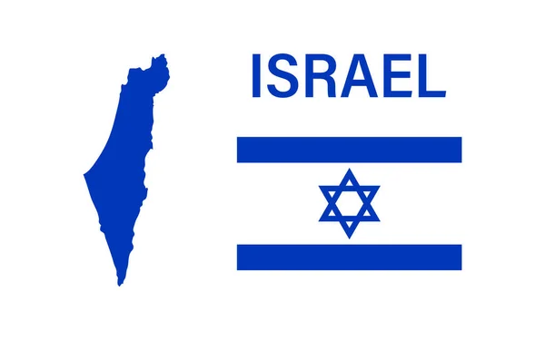 Israël Icoon Kaart Nationale Vlag Geografie Vector Illustratie Platte — Stockvector