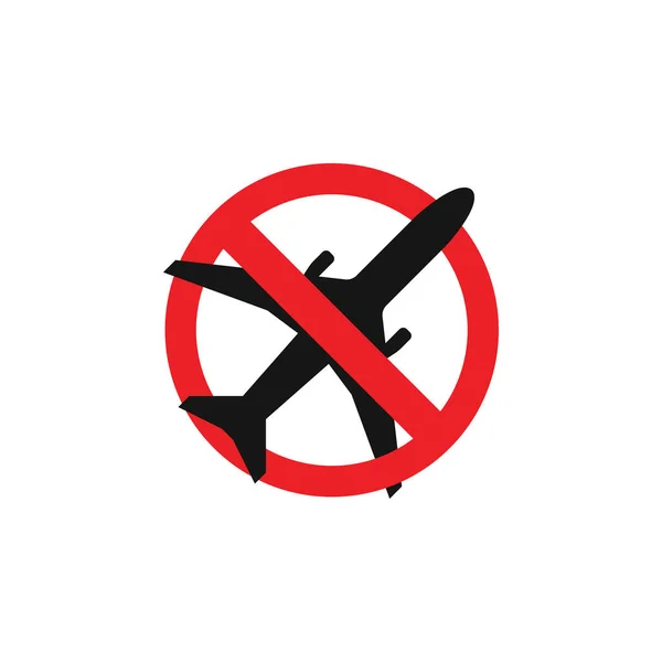 Stop Het Vliegtuig Pictogram Platte Stijl Geïsoleerde Vectorteken Symbool — Stockvector