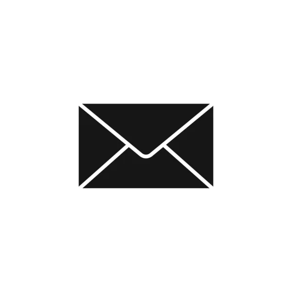 Mail Ícone Isolado Preto Ilustração Vetorial Para Web Design — Vetor de Stock