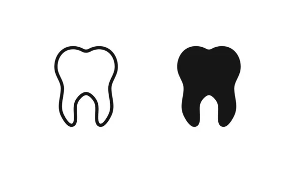 Tooth Icon Flat Style Illustration Set Vector Graphic Dentist Design — Stock Vector