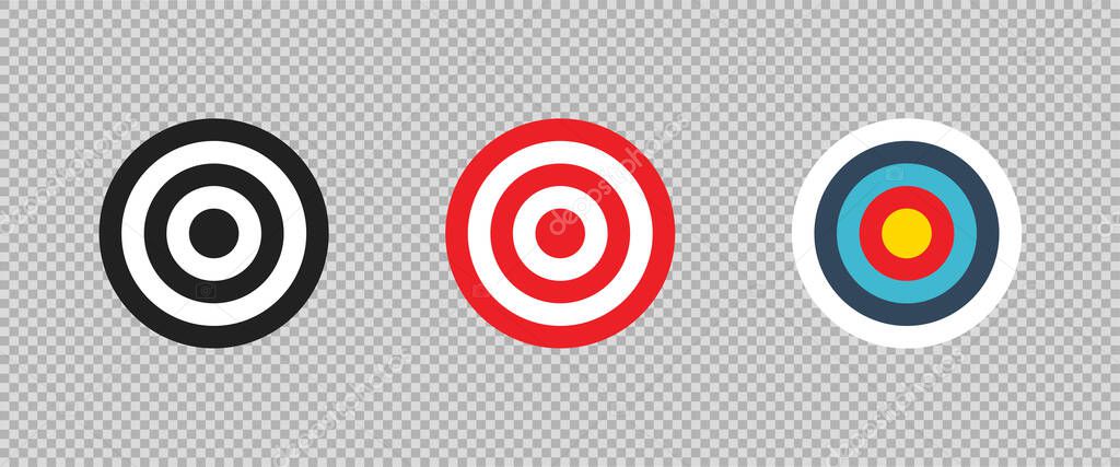 Target set vector icon. Flat illustration on transparent background
