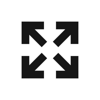 Düz biçimli web tasarım vektör simgesi için çapraz ok, izole edilmiş vektör illüstrasyonu