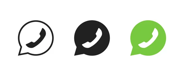 Bubble Phone Icon Set Für Mobiles App Design Isolierte Vektorillustration — Stockvektor