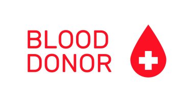 Tıbbi tasarım için kan donörü illüstrasyonu. Düzlükte izole edilmiş vektör