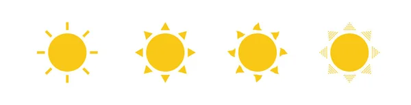太阳图标设定为扁平风格 孤立的矢量符号符号 — 图库矢量图片