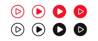 Çal düğmeleri. Web simgesi izole edildi. Vektör illüstrasyonu