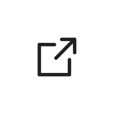 Web sitesi tasarımı için dış bağlantı simgesi. Düz çizgi vektör simgesi oku. Ui ve ux tasarım