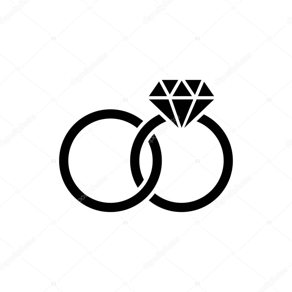Icono Anillo Boda Estilo Plano Concepto Matrimonio Unidos Entre Dos Vector  de stock por ©Mark.Ko 400930158, image size:1024x1024