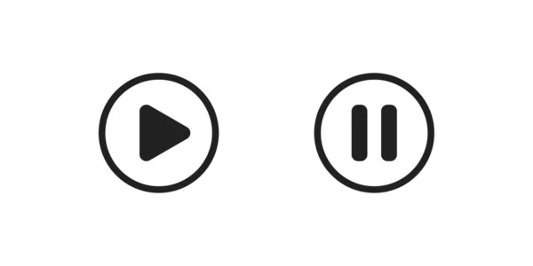 Diseño Iconos Botón Reproducción Pausa Símbolo Reproductor Vídeo Para Aplicación — Vector de stock