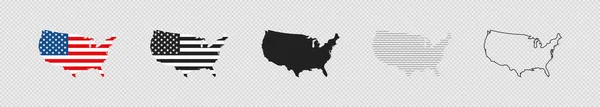 Eua Mapa Vetor Conjunto Abstrato Estados Unidos América País Com — Vetor de Stock