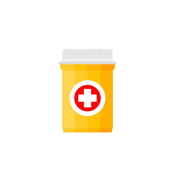 Pil Botol Dalam Gaya Datar Pada Latar Belakang Putih Ilustrasi - Stok Vektor