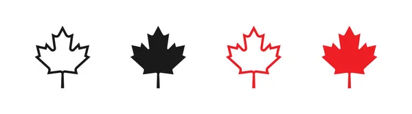 Icona Vettoriale Foglia Acero Canada Elemento Logo Bandiera Illustrazione Isolata — Vettoriale Stock