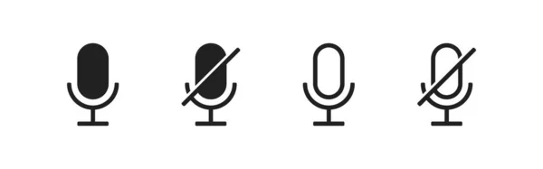 Микрофон Включено Выключено Современная Кнопка Концептуального Дизайна Изолированная Иллюстрация Приложения — стоковый вектор