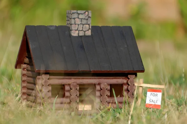 Miniaturowy Dom na sprzedaż-Concept Real Estate — Zdjęcie stockowe