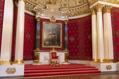 Kraliyet tahtı. Hermitage. Saint-Petersburg, Rusya Federasyonu