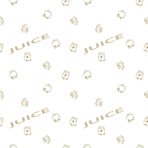 Seamless vector pattern of juicers on the background with the words. The pattern of juicers — Stock Vector