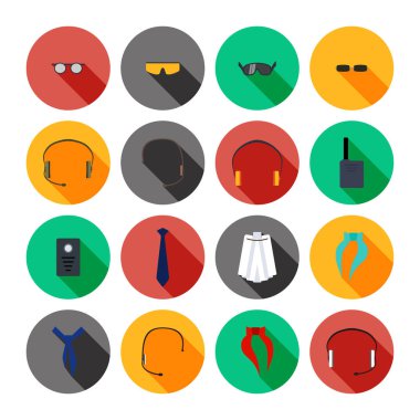 Güzel farklı aksesuar simgeleri seti.