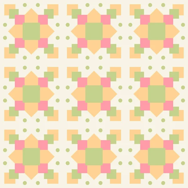 Bezszwowy wzór geometryczny z okręgami i kwadratami. — Zdjęcie stockowe
