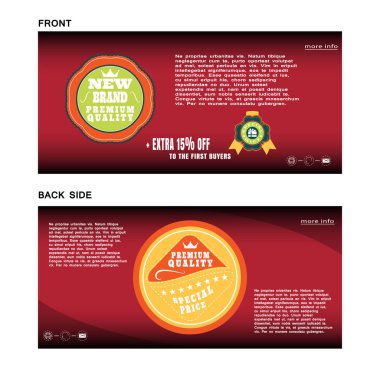 Promosyon yeni marka için poster indirim kupon vektör illüstrasyon.