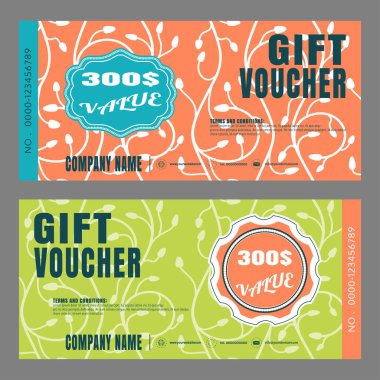 Promosyon için hediye çeki vektör çizimi boş.