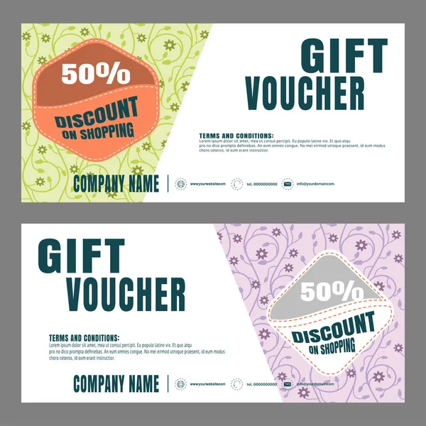 Blank of gift voucher vector illustration to increase sales. — Stock Vector