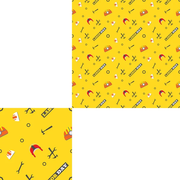 Seamless yellow pattern for Labor Day holiday with pattern unit. — Stock Photo, Image