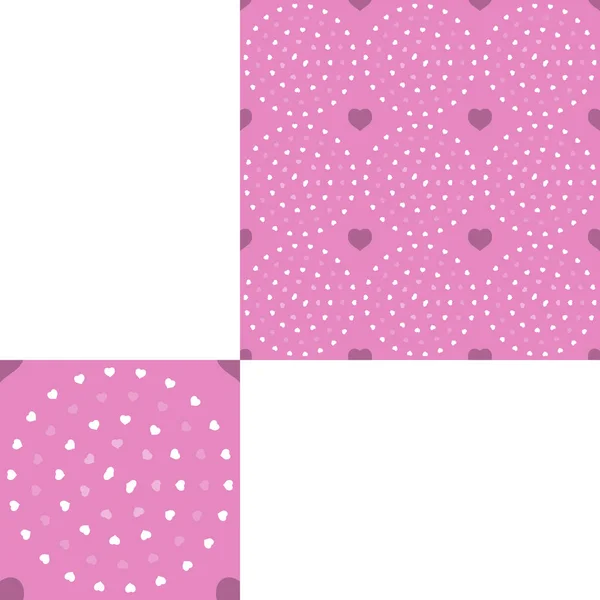 Nahtlose Muster aus weißen und rosa Herzen auf rosa Hintergrund mit Mustereinheit. — Stockfoto