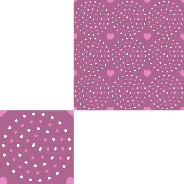 Nahtlose Muster aus Herzen in verschiedenen Farben auf dem rosa Hintergrund mit Mustereinheit. — Stockfoto