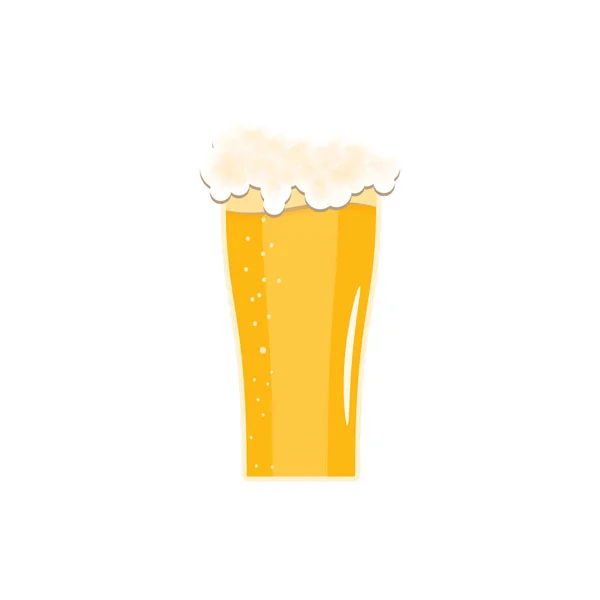 Μεμονωμένο εικονίδιο πλήρως φορτωμένο Κύπελλο της φωτεινής μπύρας με αφρό στο λευκό φόντο. — Φωτογραφία Αρχείου