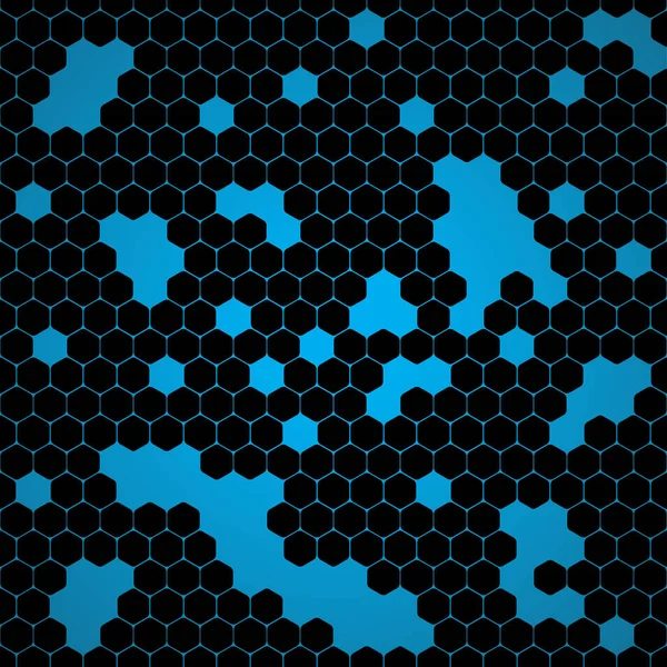六角形と穴を持つベクトル抽象的な濃い青色の背景. — ストックベクタ