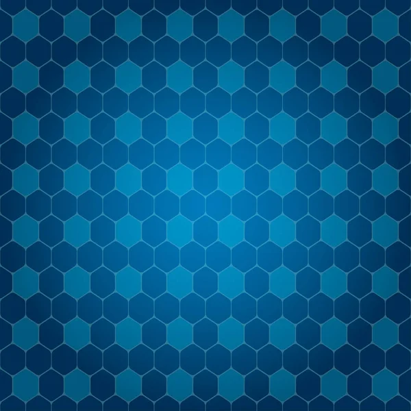 Fond vectoriel abstrait dégradé bleu avec des formes hexagonales opacité différente . — Image vectorielle