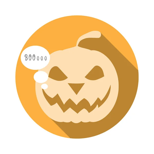Vector isolerad ikon av Jack larten Silhouette med Boo! för Halloween. — Stock vektor