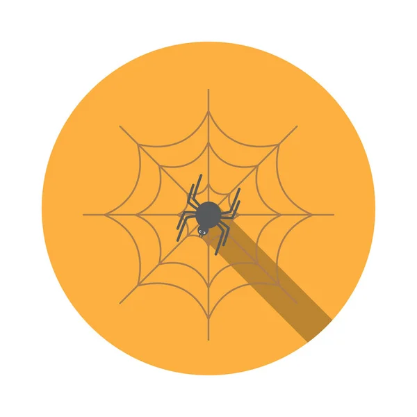 Vetor isolado ícone de aranha na aranha com sombra para o Halloween . — Vetor de Stock