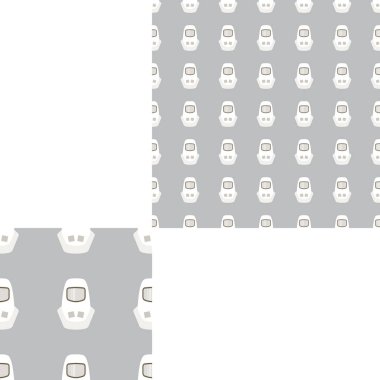 Desen ünitesi ile açık gri arka plan üzerinde beyaz yangın kask ile Kurtarma ve yangın Dikişsiz desen.