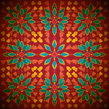 Çiçeklerle soyut sonbahar arka plan İllüstrasyon.