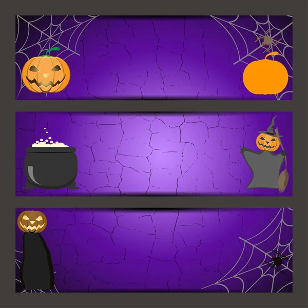 Blank of gift vouchers to a Halloween sale on the gradient lilac background with cracked texture. — Stock Photo, Image