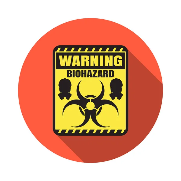 Biohazard - icona vettoriale isolata con ombra sullo sfondo rosso . — Vettoriale Stock