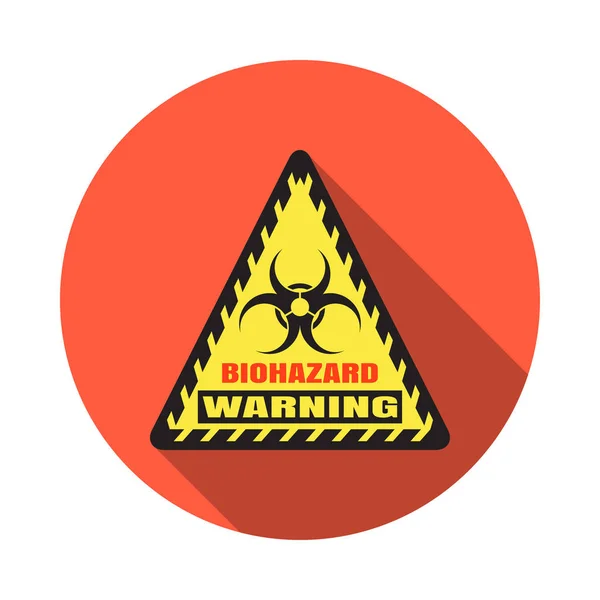 Biohazard - icona a triangolo vettoriale isolato con ombra sullo sfondo rosso . — Vettoriale Stock