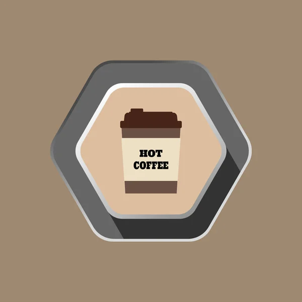 Icono plano taza cafe caliente vista trasera en color negro Stock