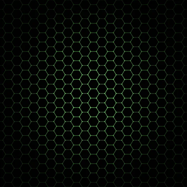 Vecteur abstrait fond vert foncé avec motif sans couture d'hexagones . — Image vectorielle