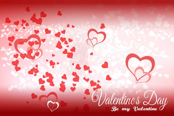 Vektor-Illustration des Valentinstages roter Hintergrund mit Sechseckmuster und Herzsilhouetten. — Stockvektor