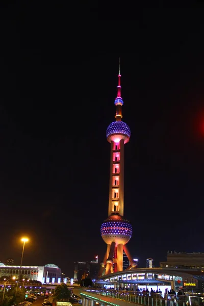 Shanghai Night Skylight Chiny — Zdjęcie stockowe