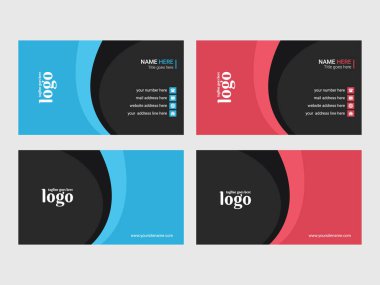 Kartvizit Tasarım Şablonu, Kişisel ve Profesyonel Kullanım için Kurumsal Ziyaretçi Kartı