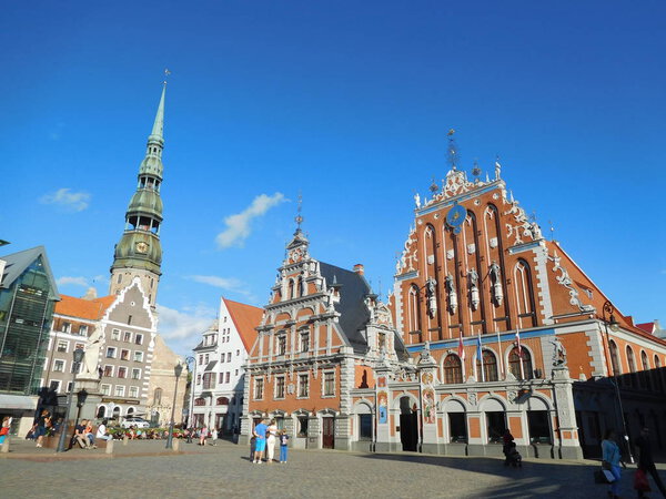 View of a famous square in Riga, Latvia