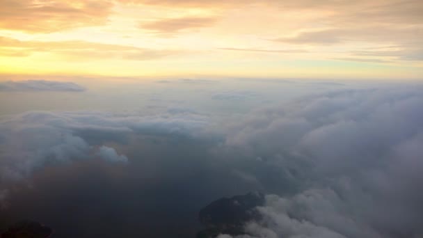 Viaggiare Aereo Splendida Vista Busan Cielo Nuvole Con Sole Dall — Video Stock